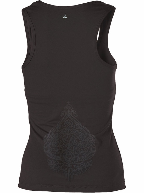 Prana Tops - Prana Mahdia Maura Black Floral Mandala Print Yoga Tank Top Size Large